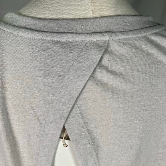 New Hoodlamb by Hemp Tailor Grey Open Back Short Sleeve Top Womens medium - Picture 10 of 14